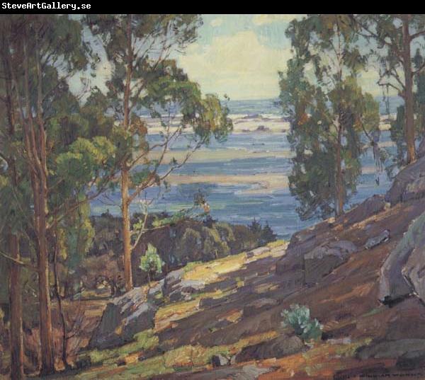 William Wendt Eucalyptus Trees and Bay